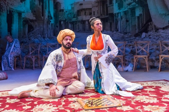 Photo: NATHAN THE WISE By GOTTHOLD EPHRAIM LESSING Adapted by EDWARD KEMP Directed by BRIAN KULICK with F. MURRAY ABRAHAM, GEORGE ABUD, AUSTIN DURANT, JOHN CHRISTOPHER JONES, SHIVA KALAISELVAN, CAROLINE LAGERFELT, ERIN NEUFER, STARK SANDS; presented by Classic Stage Company dress rehearsal photographed: Friday, January 15, 2016; 2:00 PM at Classic Stage Company, New York; Photograph: © 2016 Richard Termine PHOTO CREDIT - Richard Termine